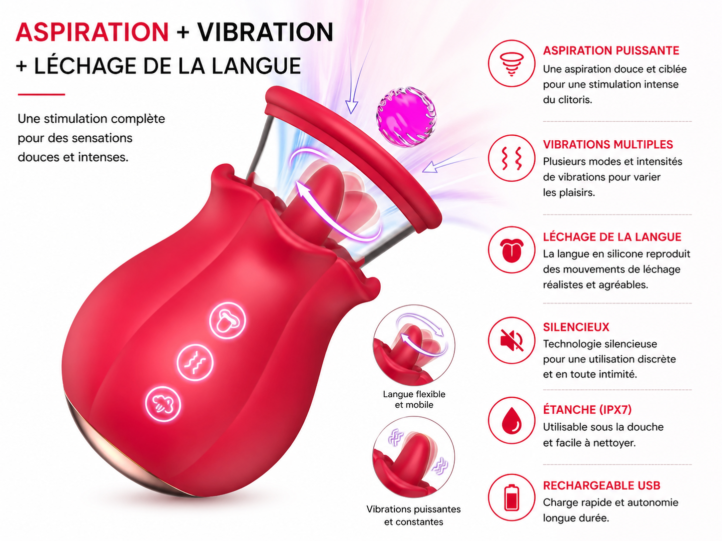 Stimulateur sensoriel “Rose” – expérience douce & innovante