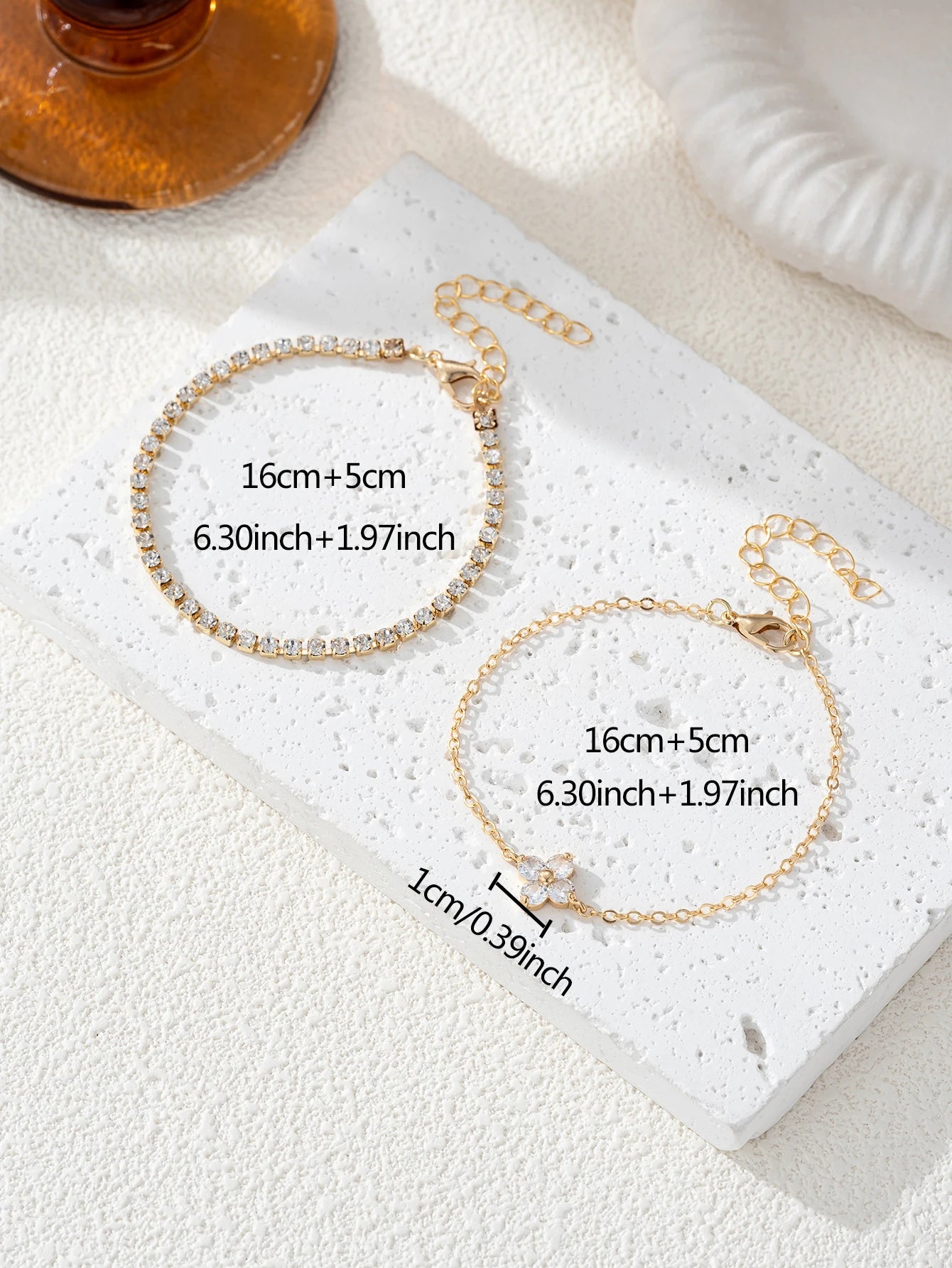 Lot de 2 bracelets zircon – Élégance minimaliste
