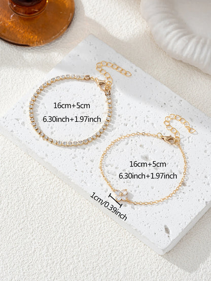 Lot de 2 bracelets zircon – Élégance minimaliste
