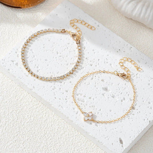 Lot de 2 bracelets zircon – Élégance minimaliste