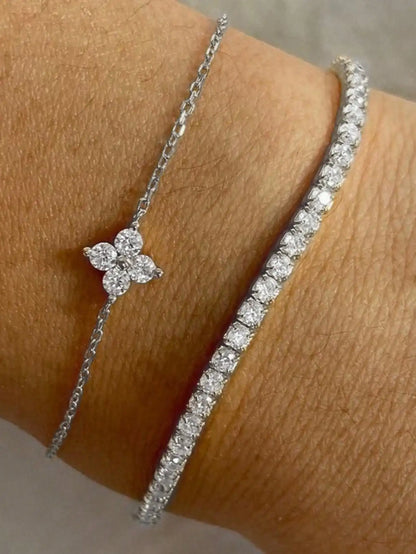 Lot de 2 bracelets zircon – Élégance minimaliste