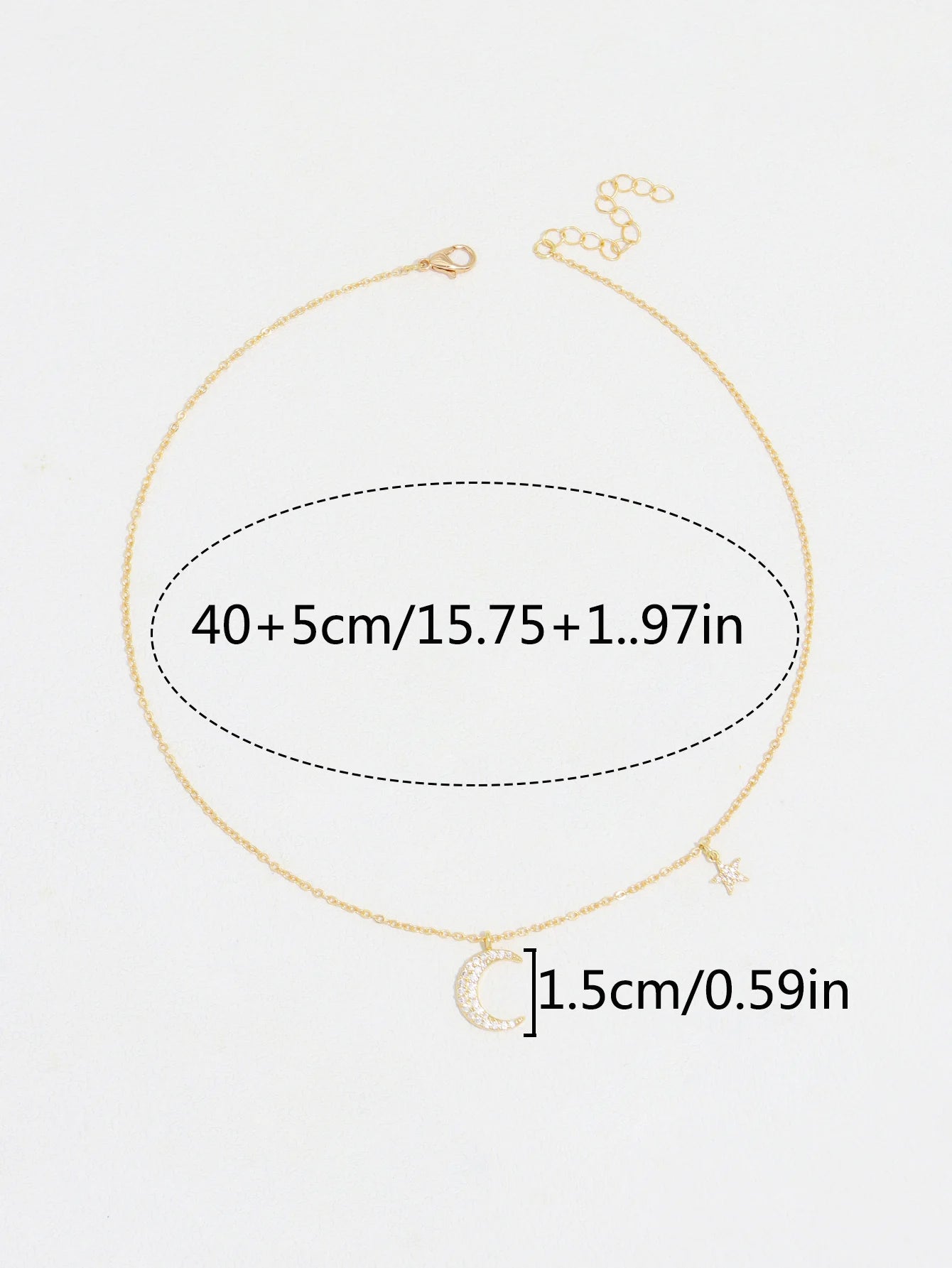Collier étoile & lune scintillant – pendentif féminin tendance