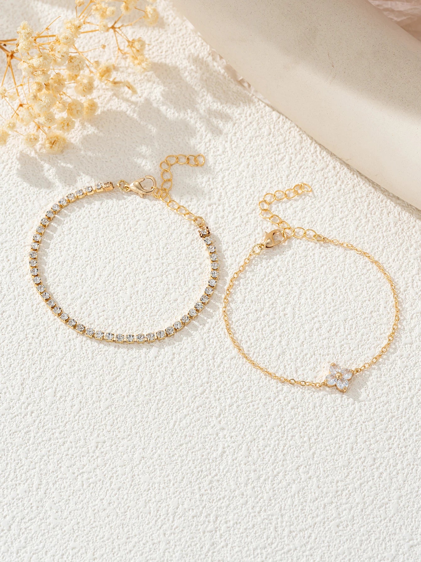 Lot de 2 bracelets zircon – Élégance minimaliste