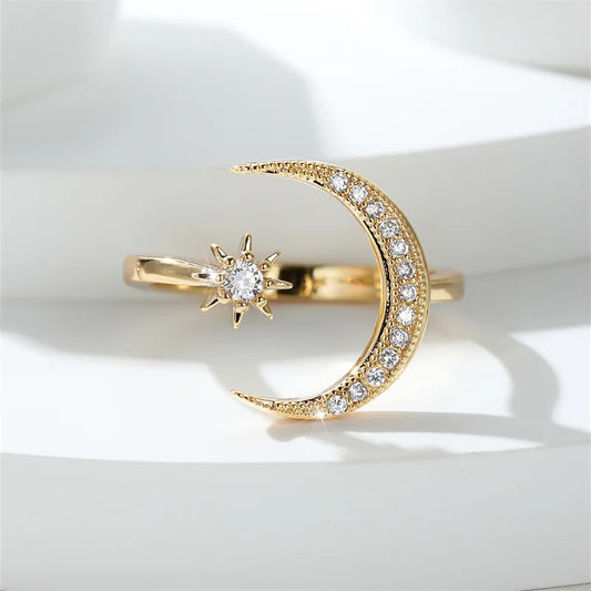 Bague Céleste – Étoile & Lune