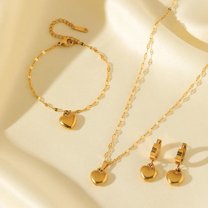 Parure de Bijoux "Cœur Sacré" – Acier Inoxydable