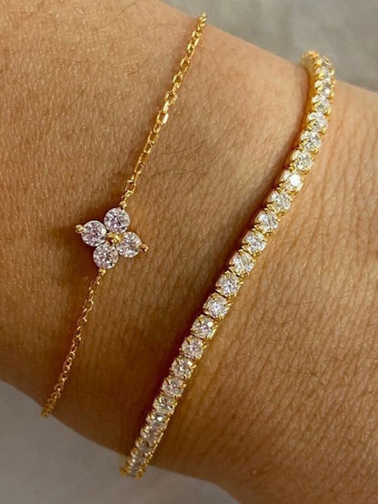 Lot de 2 bracelets zircon – Élégance minimaliste